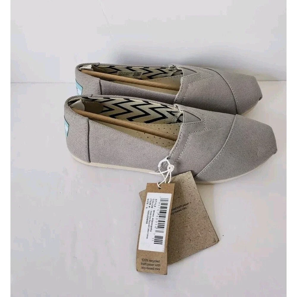 Nwt Toms Womens Alpargata Recycled Cotton Canvas Slip Ons Shoes Size 5
